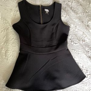 Black tank top with gold zipper